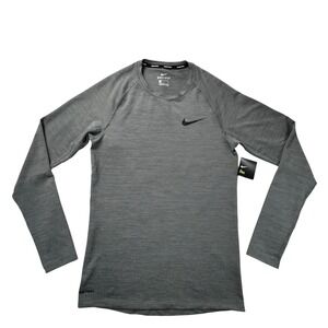 Nike Pro Shirt Mens Dri-Fit Slim Fit Gray Long Sleeve Training Performance Small